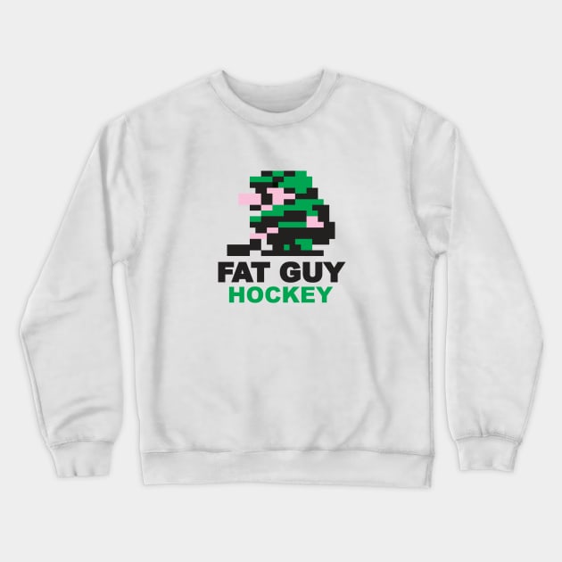 Fat Guy Hockey Crewneck Sweatshirt by gogamego